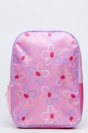 Floral Print Light Pink Backpack