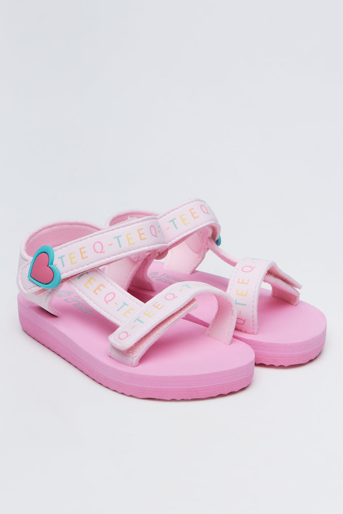 Pink Heart Strap Sandals