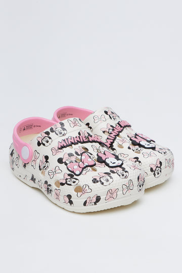 Cream Minnie Mouse Moulded Clogs