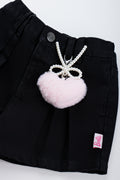 Black Pleated Barbie Denim Shorts (2)