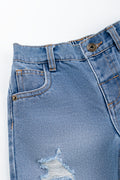 Blue Ripped Denim Shorts (1)