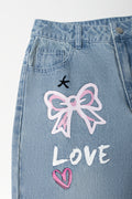 Printed Light Wash Jeans (1)