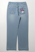 Printed Light Wash Jeans (2)