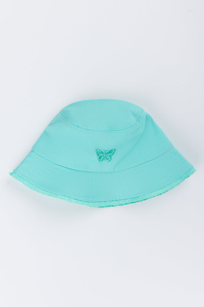 Blue Butterfly Embroidered Pool Hat
