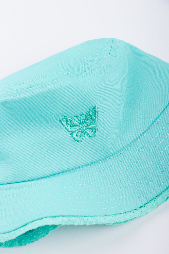 Blue Butterfly Embroidered Pool Hat (1)