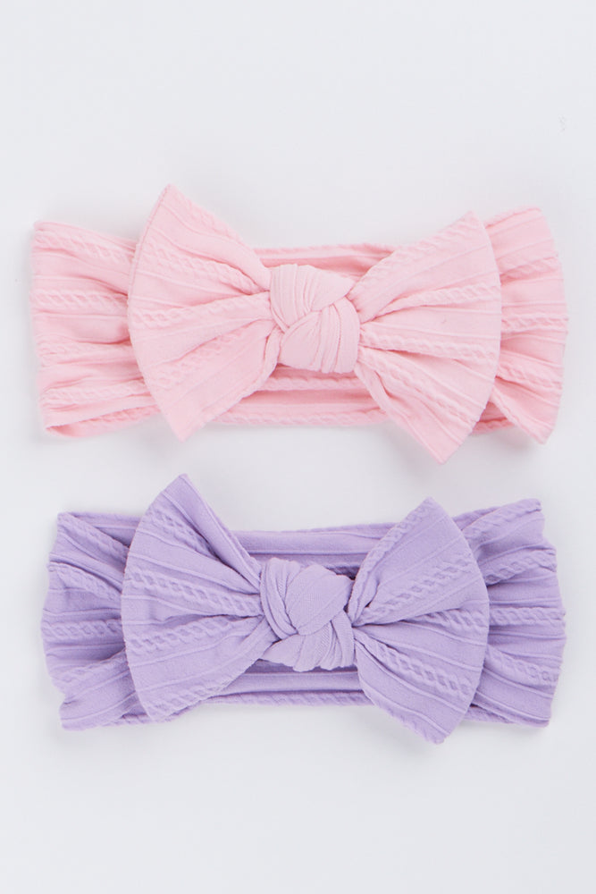 Lilac & Pink Bow Headbands