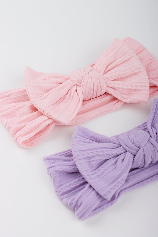 Lilac & Pink Bow Headbands (1)