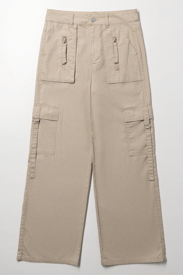 Beige Ripstop Cargo Pants