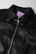 Black Studded Faux Leather Jacket (1)