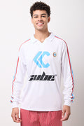 White Long Sleeve Soccer Top