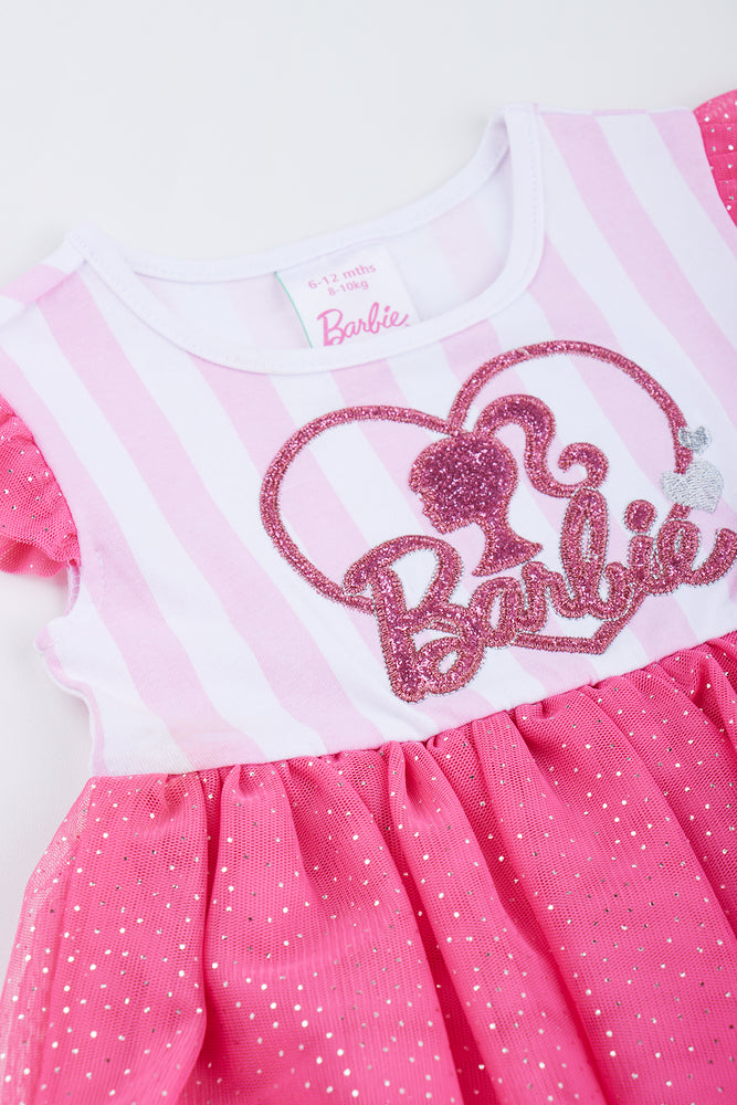 Pink Striped Barbie Tutu Dress (1)