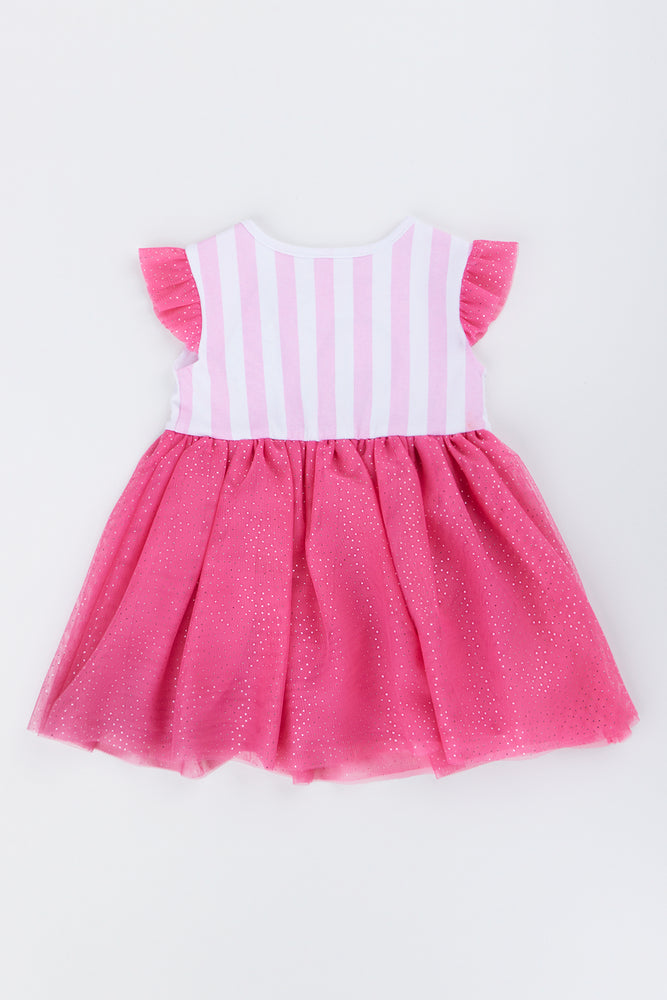 Pink Striped Barbie Tutu Dress (2)