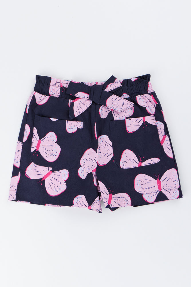 Butterfly Print Woven Shorts
