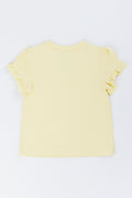 Yellow Frilled Sleeve Baby T-Shirt (2)