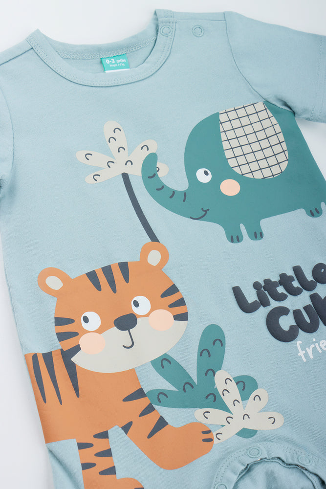 Blue Little Cub Friends Romper (1)