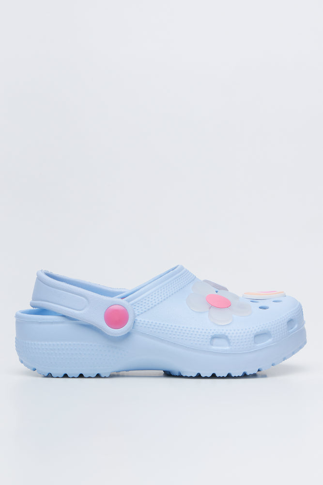 Light Blue Daisy Moulded Clogs (1)
