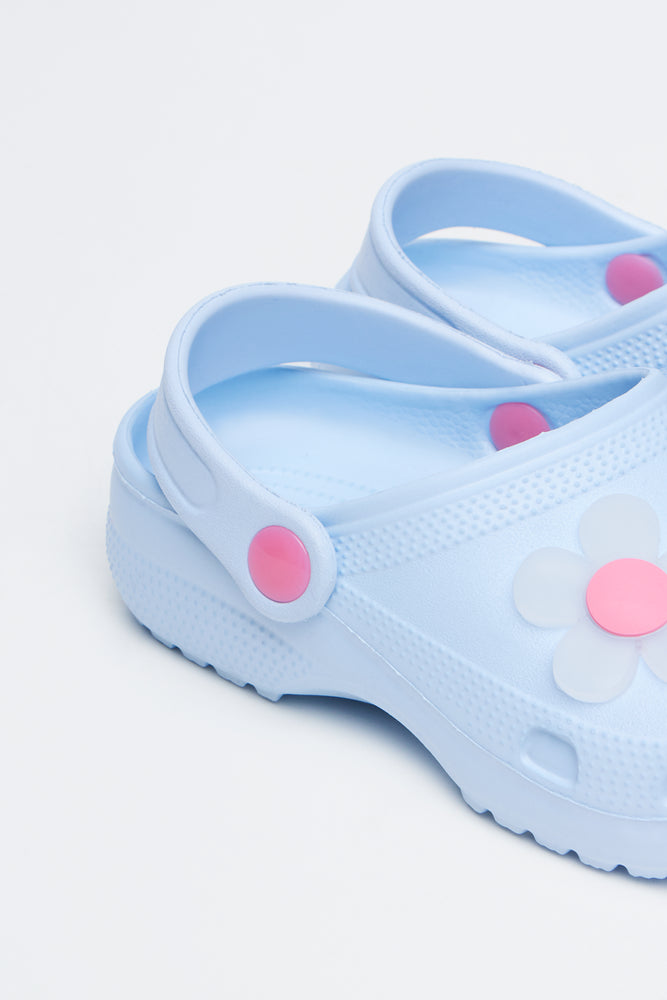 Light Blue Daisy Moulded Clogs (3)