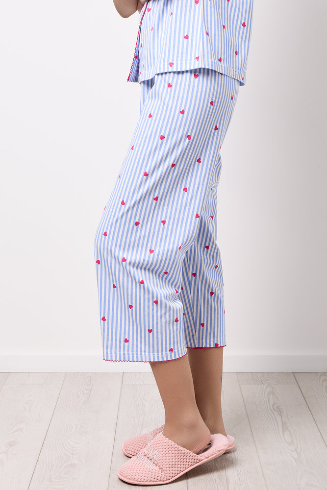 Striped Heart Print Pyjama Set (5)