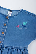 Embroidered Denim Button Up Dress (1)