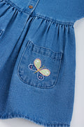Embroidered Denim Button Up Dress (2)