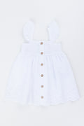 White Embroidered Button Down Dress