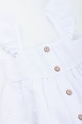 White Embroidered Button Down Dress (1)