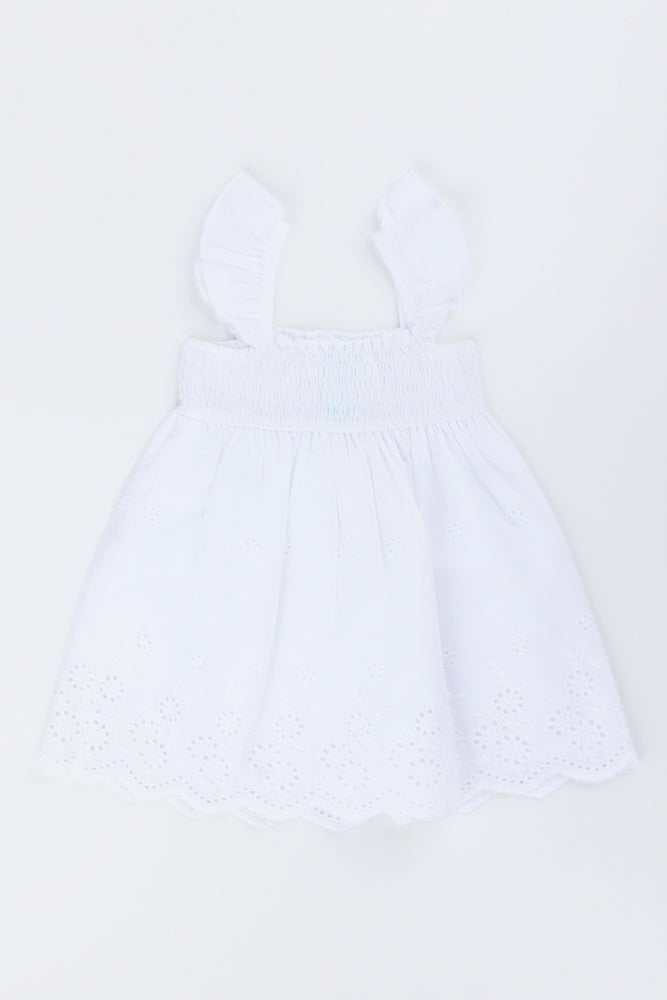 White Embroidered Button Down Dress (2)