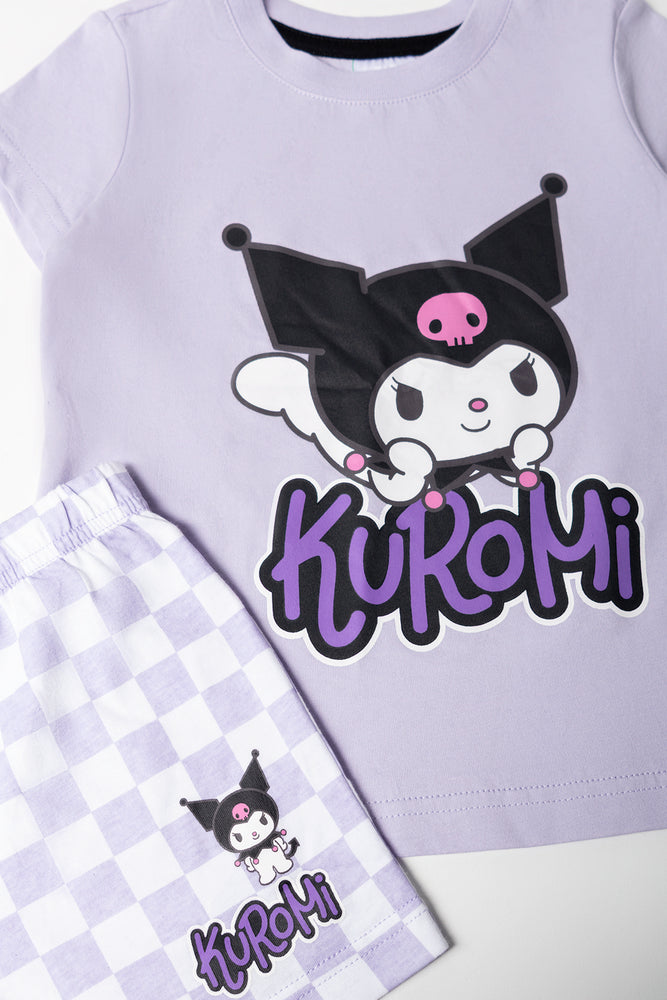 Kuromi Lilac Check Sleep Set (1)