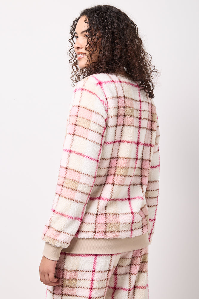 Pink Check Soft Sherpa Pyjamas (2)