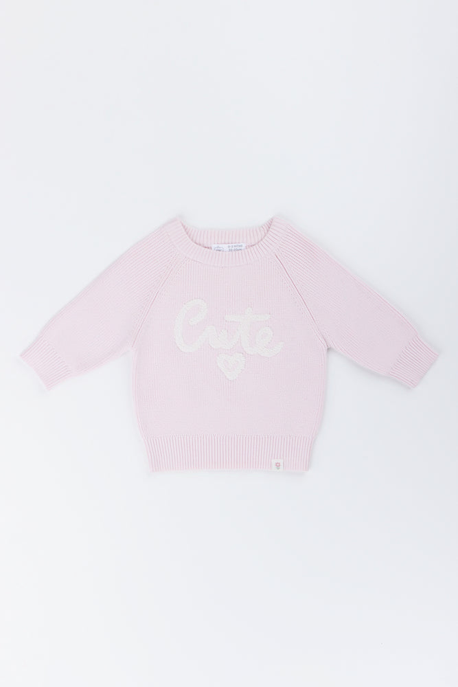 Pink Cute Knit Baby Jumper