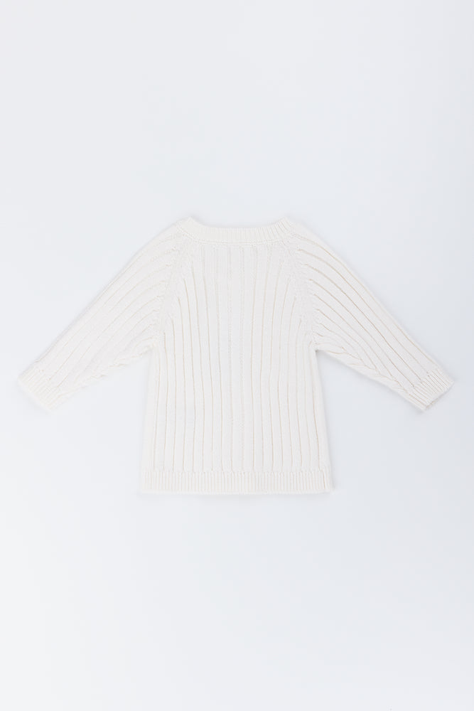 Cream Ribbed Baby Cardigan (3)