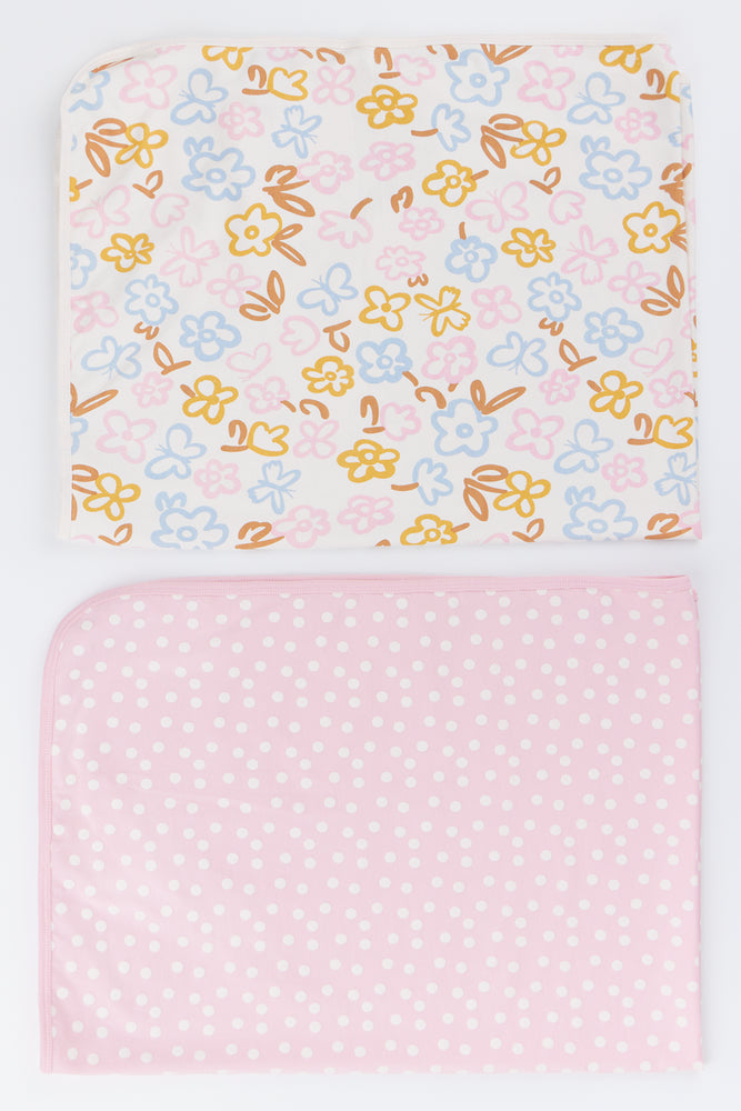 Pink 2 Pack Floral Spotted Baby Receivers