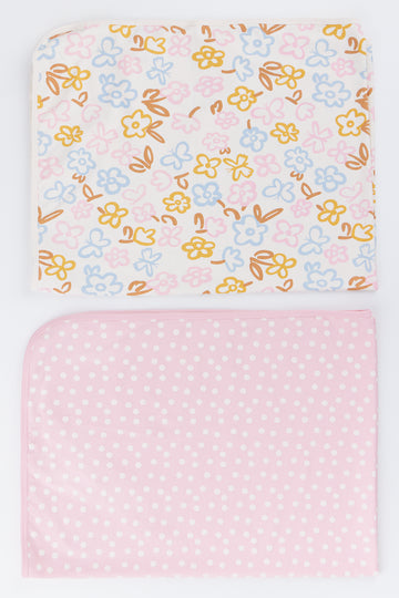 Pink 2 Pack Floral Spotted Baby Receivers