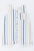 Cream Stripe Button Romper (1)