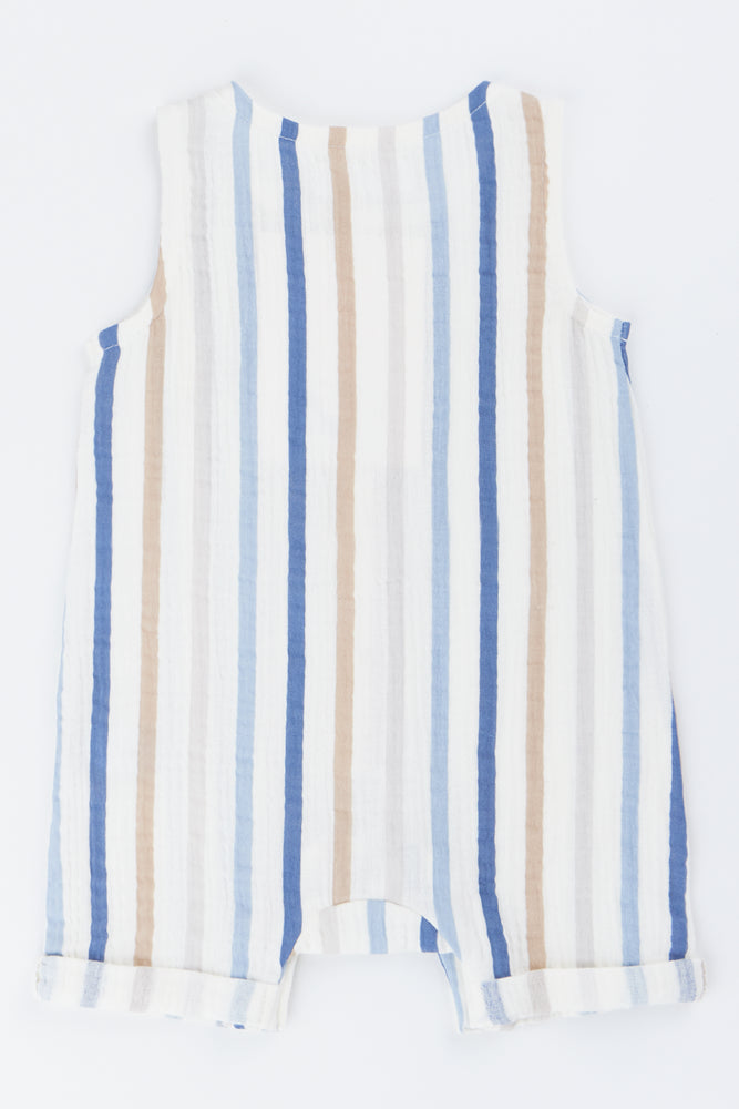 Cream Stripe Button Romper (3)
