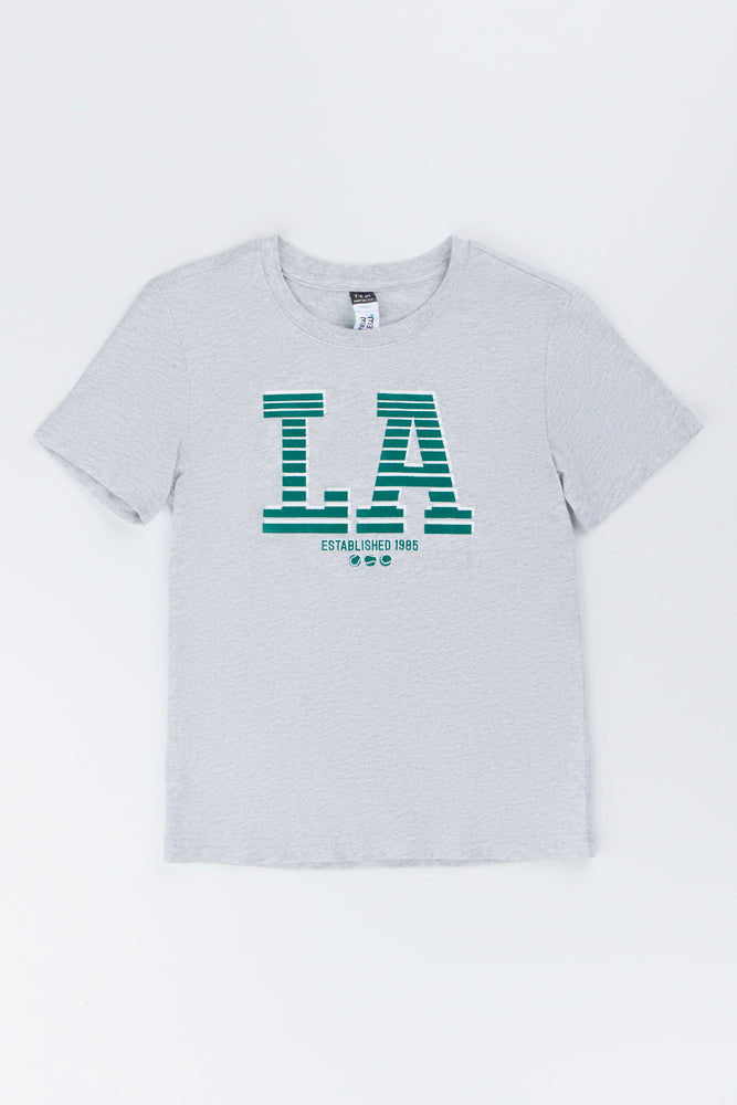 Grey LA Print T-Shirt