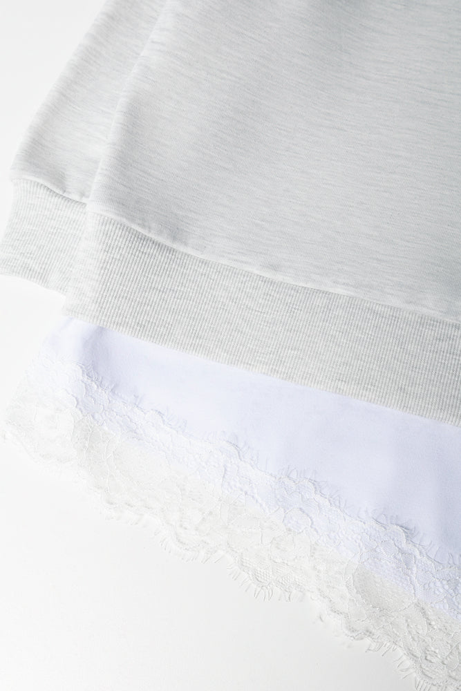 Grey Lace Detail Sweatshirt (2)