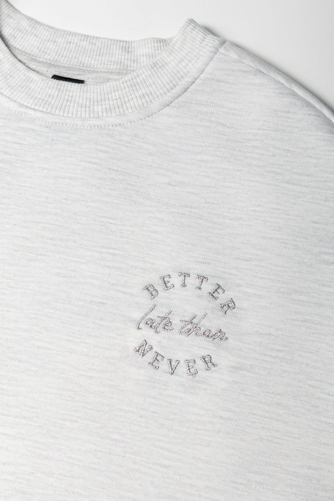 Grey Lace Detail Sweatshirt (1)