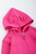Pink Glitter Ear Detail Hoodie (1)