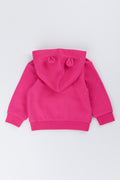 Pink Glitter Ear Detail Hoodie (2)