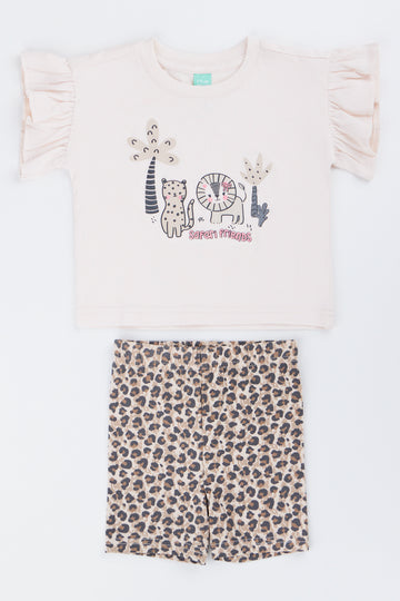 Safari Friends Print Short Set