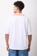 Textured White Graphic Soccer T-Shirt (2)