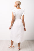 White Ruffled Midi Dress (2)
