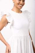 White Ruffled Midi Dress (3)