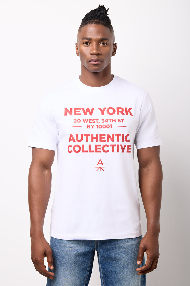 White Regular Fit Graphic T-Shirt