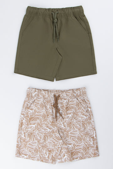 2 Pack Printed Woven Shorts