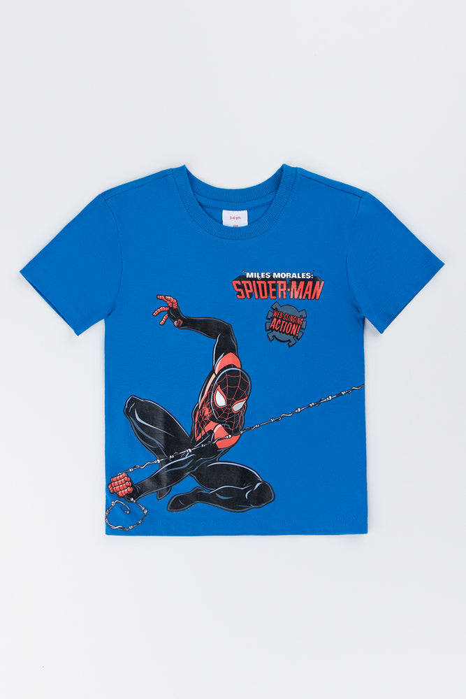Blue Spider-Man Graphic T-Shirt