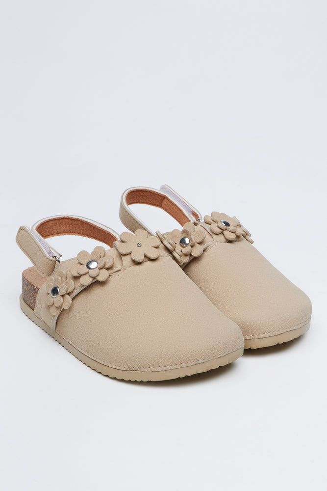 Stone Daisy Applique Mule Sandals