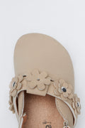 Stone Daisy Applique Mule Sandals (4)