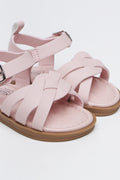 Pink Woven Strap Fashion Sandals (2)